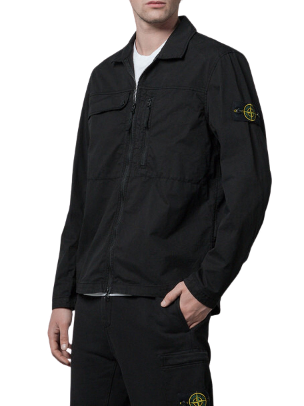 Stone Island Shirt Zip Black