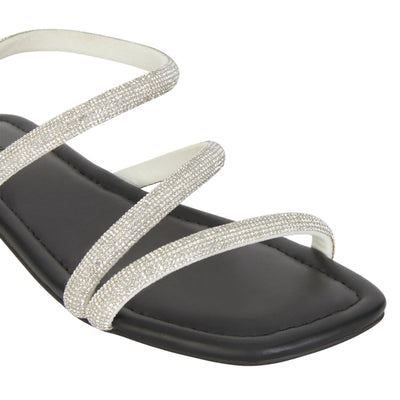 Chiara Feraggni Sandals Flat Black-Crystal