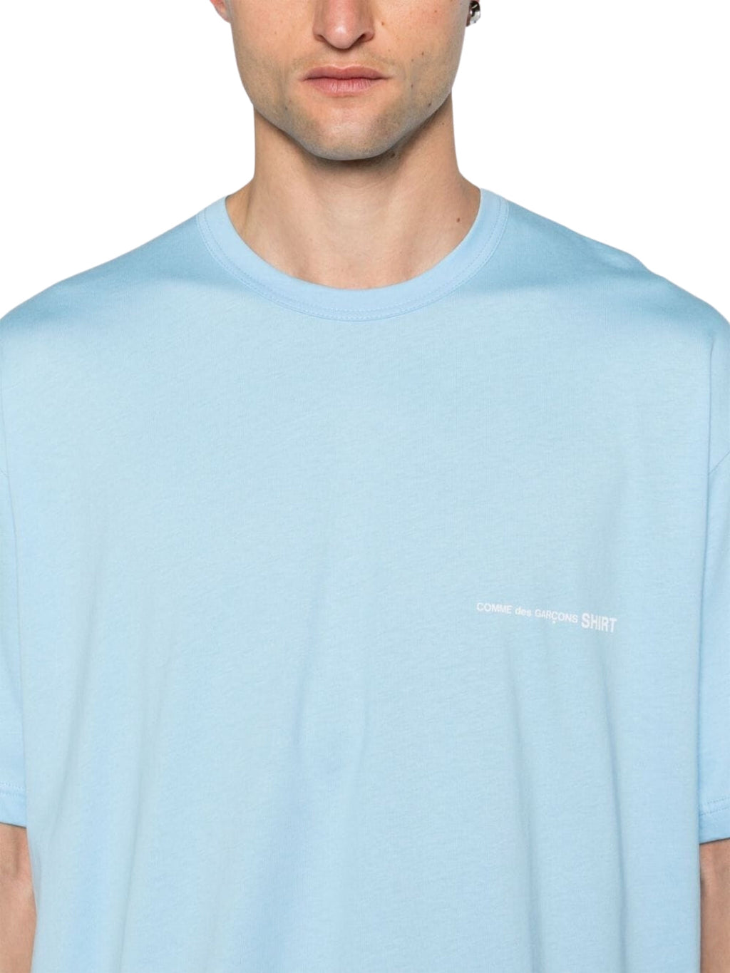 Comme Des Garcons T-Shirt Oversized Logo Powder Blue