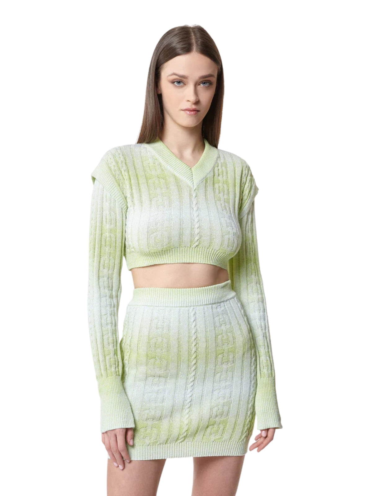 Gcds Crop Top Braids Lime