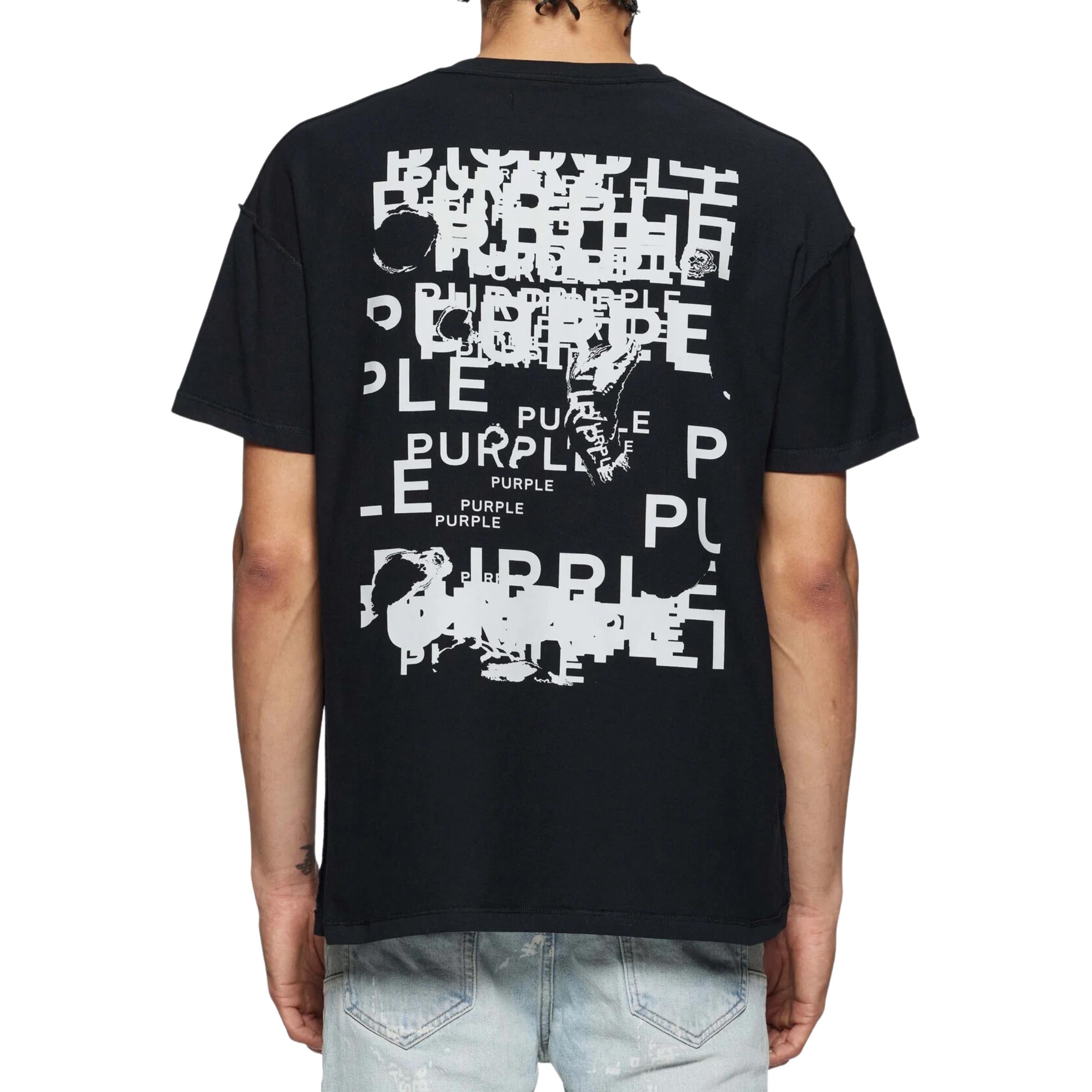 Purple T-Shirt Multi Logo Black