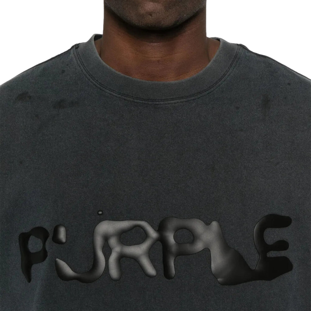 Purple T-Shirt Puff Logo Black