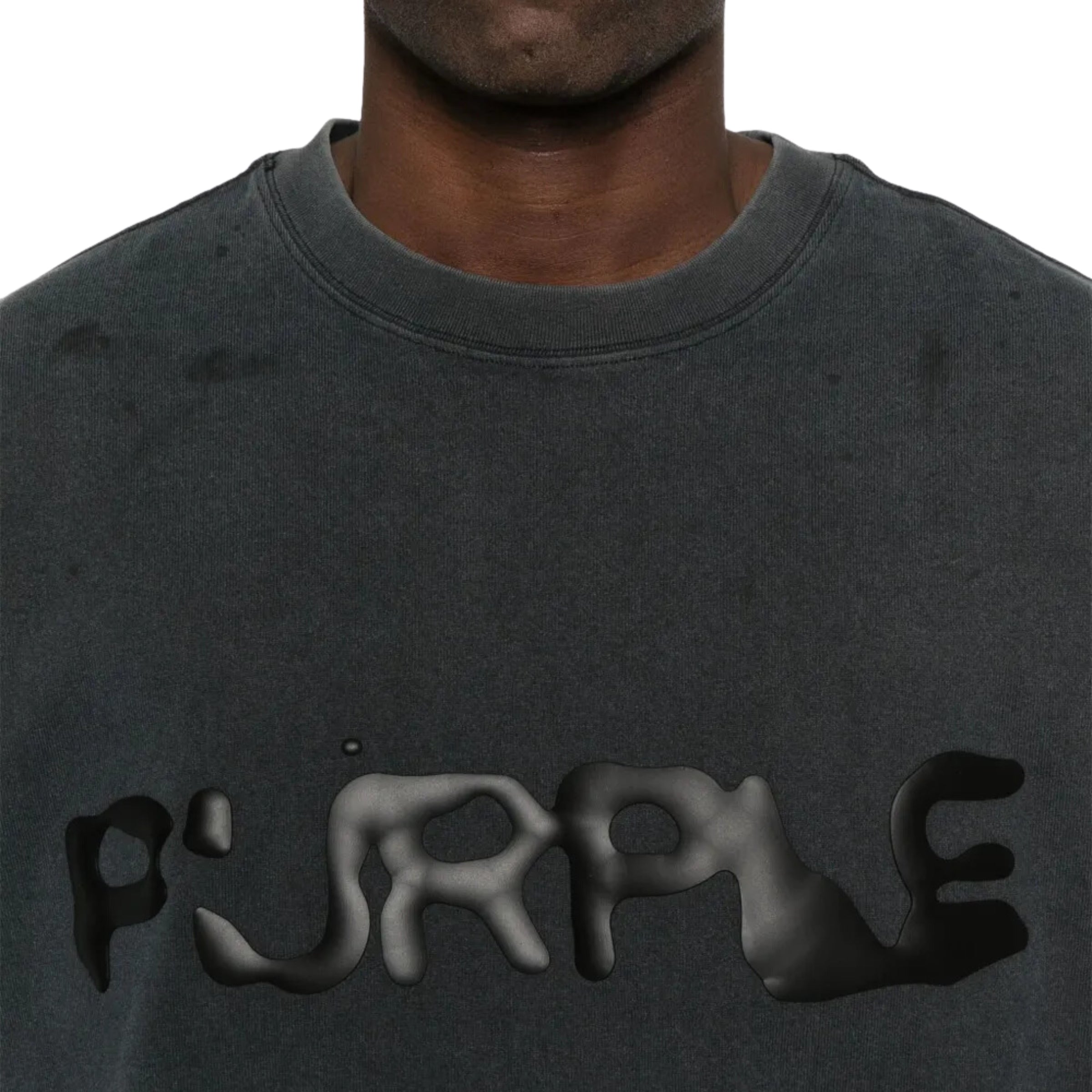 Purple T-Shirt Puff Logo Black