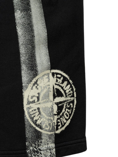 Stone Island Shorts Fleece Logo Black