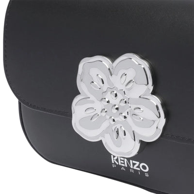 Kenzo Bag Shoulder Flower Buckle Black