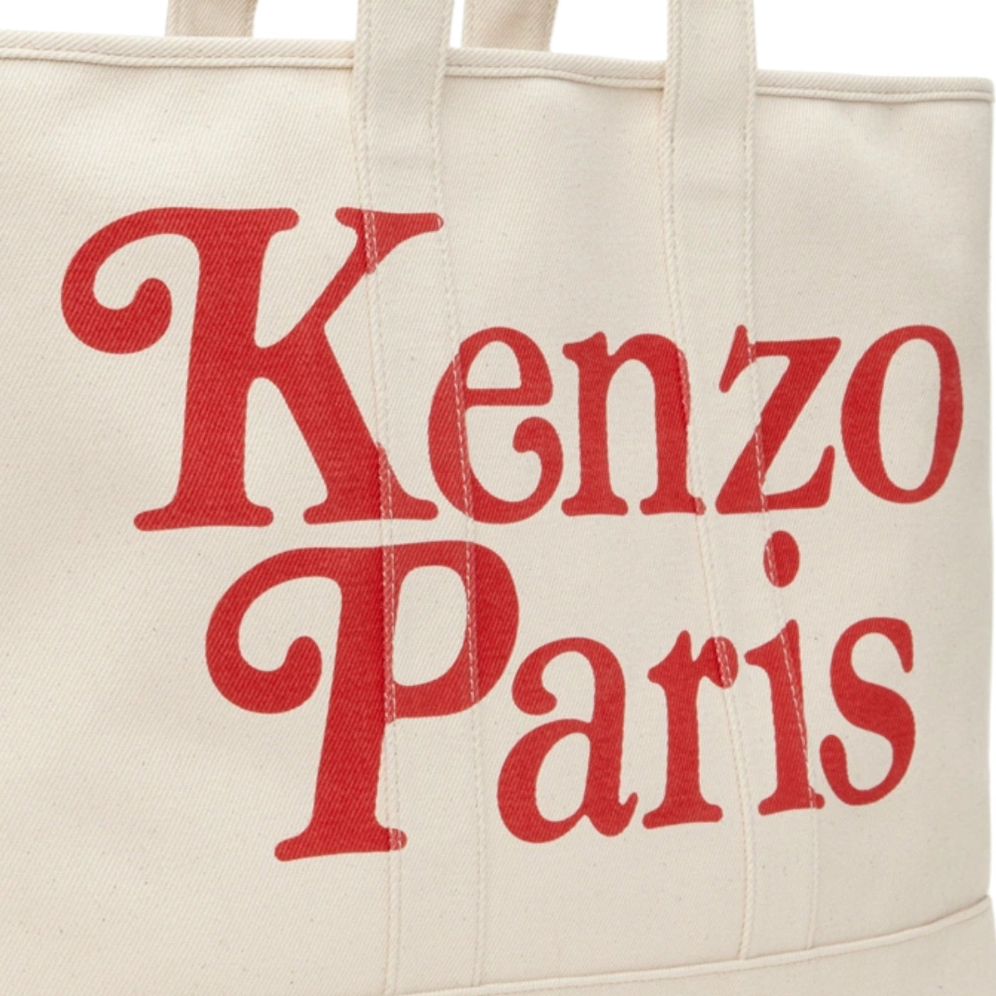 Kenzo Bag Tote Logo Ecru-Red