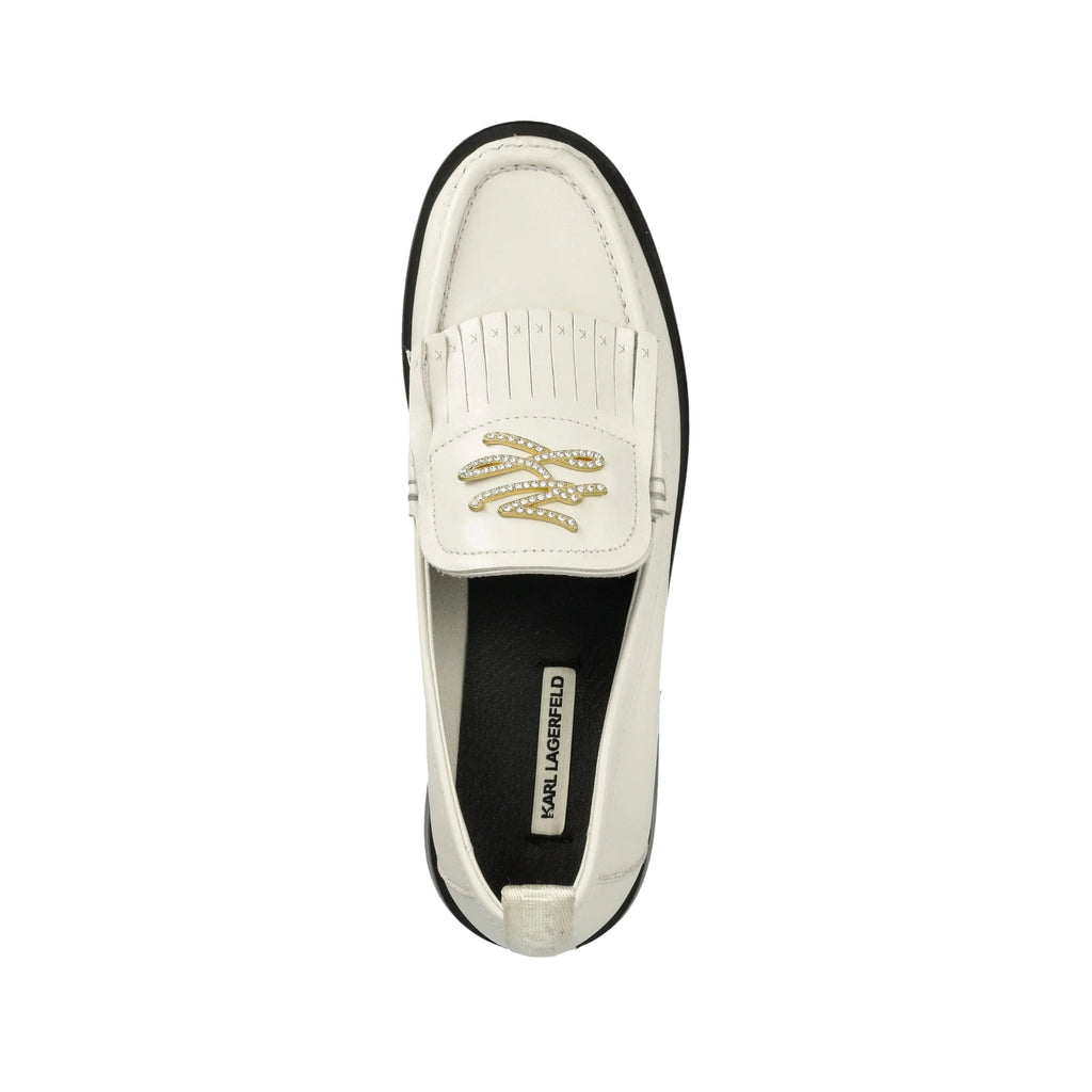 Karl Lagerfeld Shoe Ladies Mokassino Brooch White