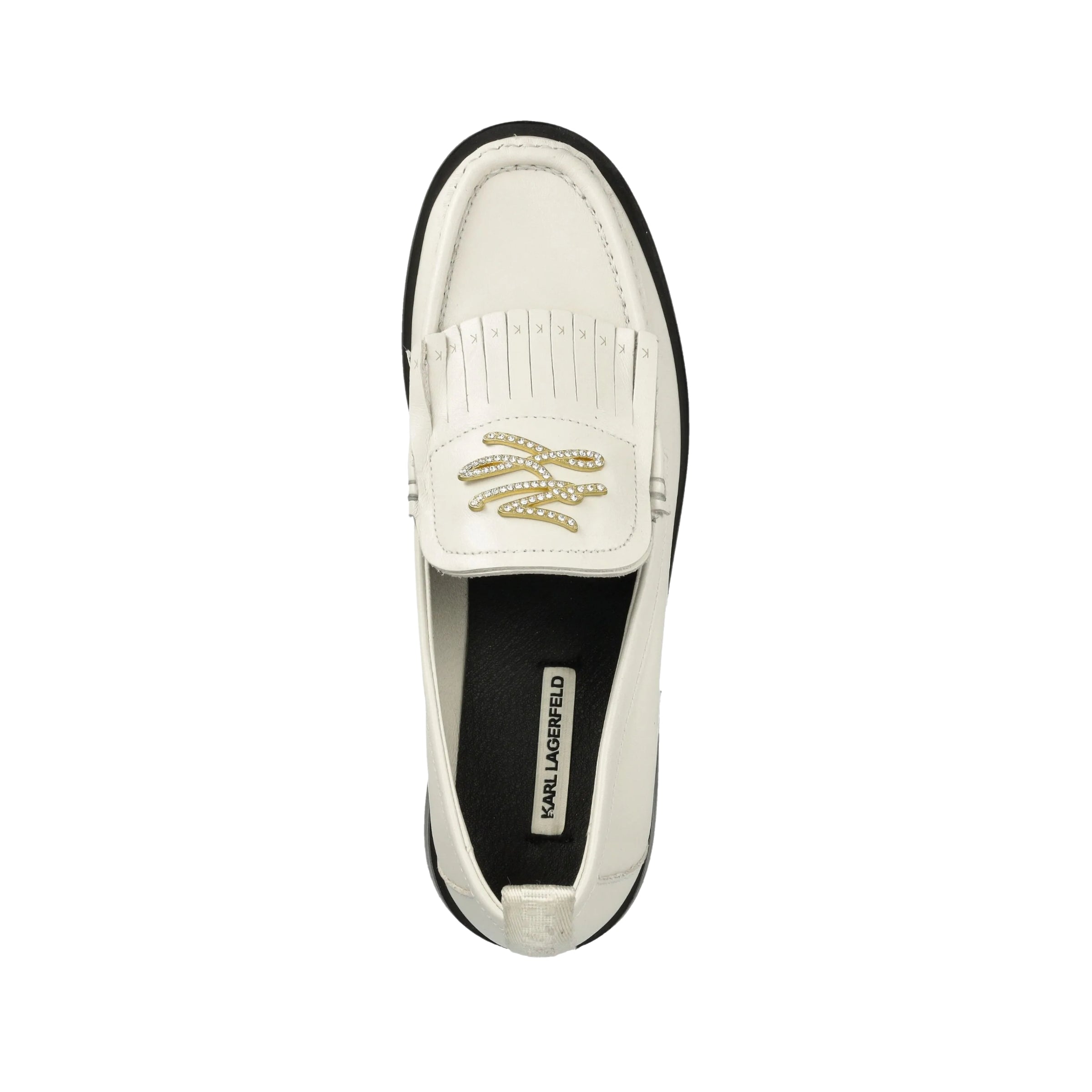 Karl Lagerfeld Shoe Ladies Mokassino Brooch White