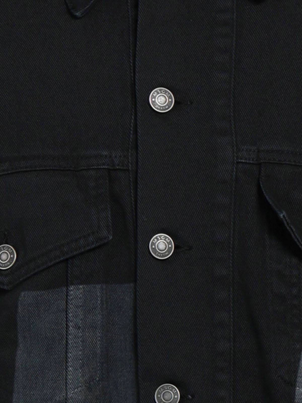 Msgm  Jacket Logo Denim Black