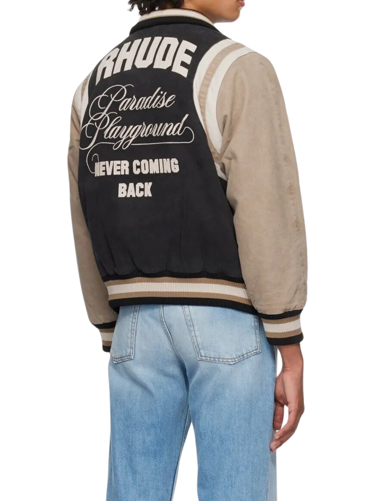 Rhude Jacket Varsity Washed Canvas Black-Grey