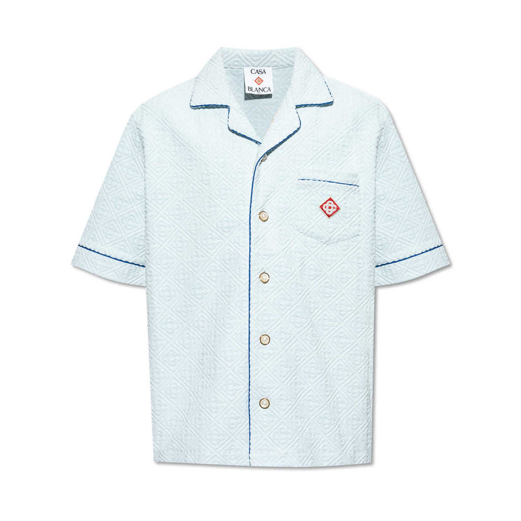 Casablanca Shirt Unisex Open Collar Light Blue