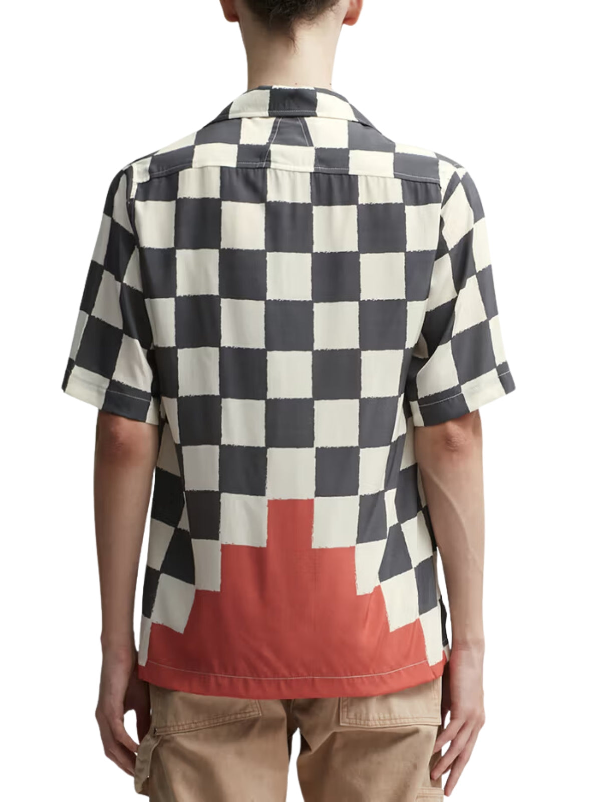 Rhude Shirt Checkered Ivory-Black-Red