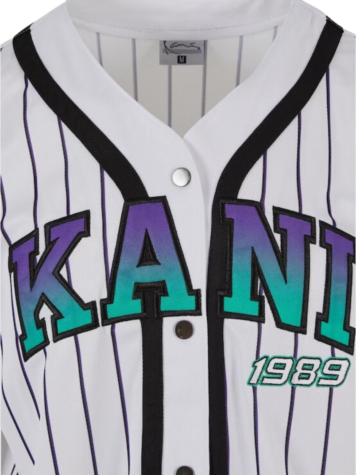 Karl Kani T-Shirt Pinstripe Baseball White-Black-Purple