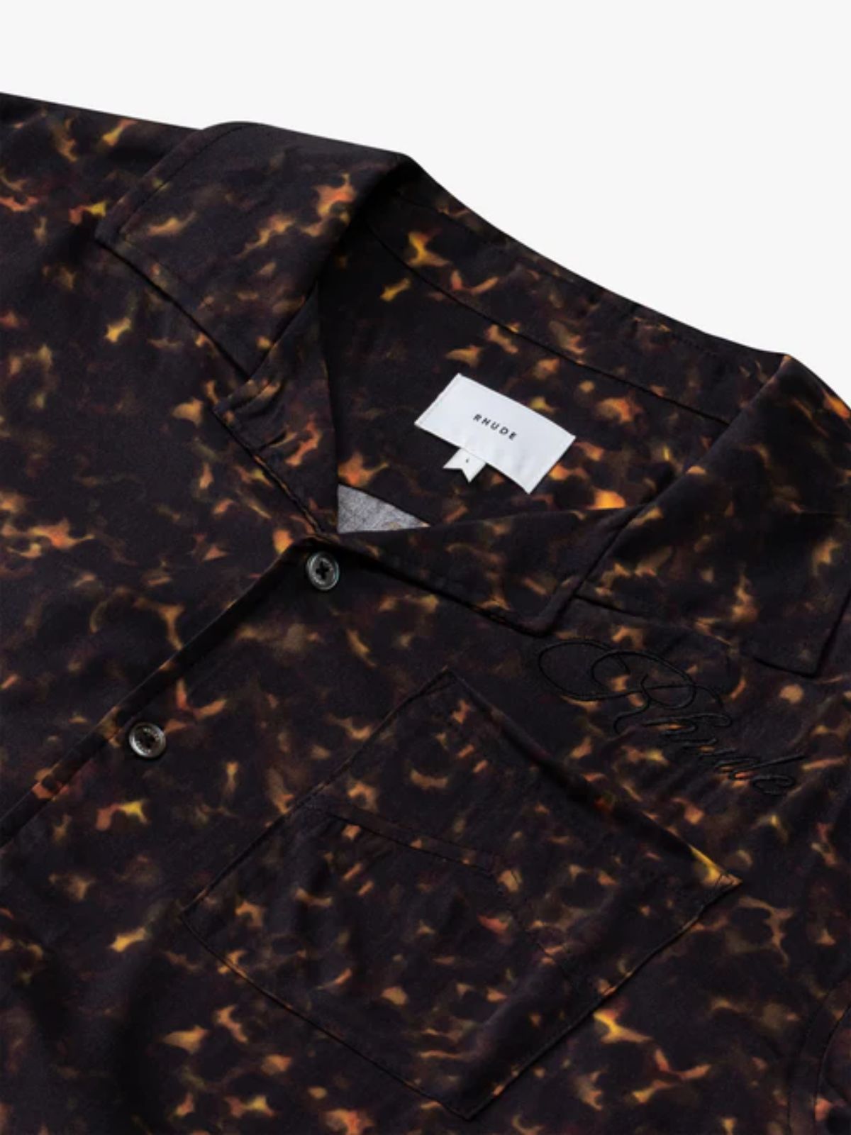 Rhude Shirt Rayon Tortise Black-Multi