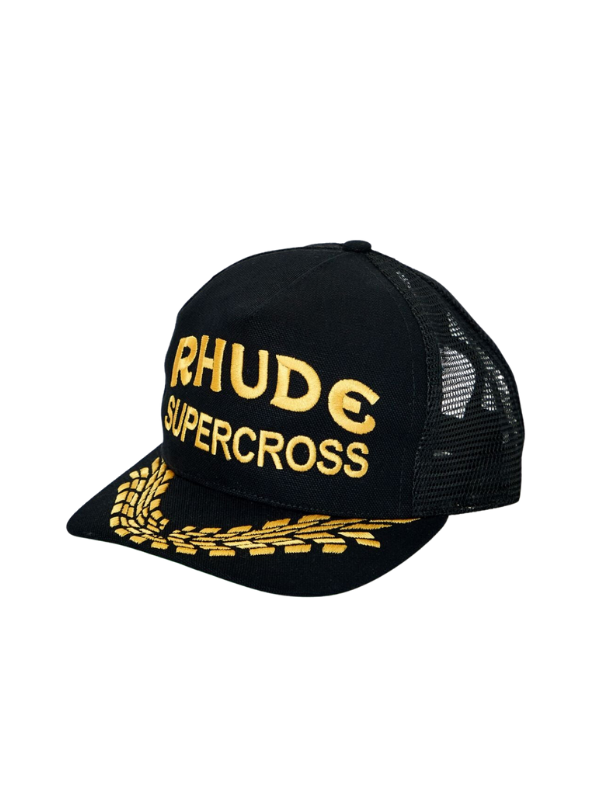 Rhude Cap Supercross Logo Black-Gold