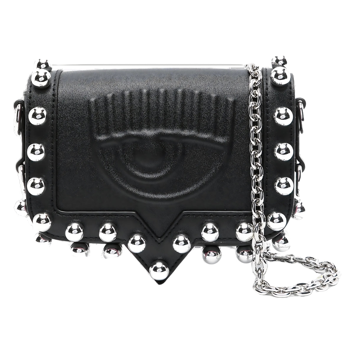 Chiara Ferragni Bag Eyelike Studs Black-Silver
