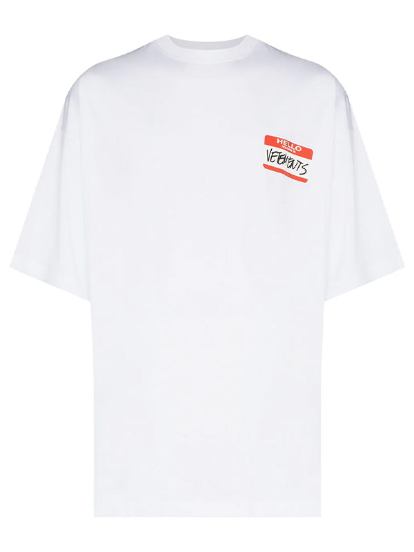 Vetements T-Shirt Hello White-Red