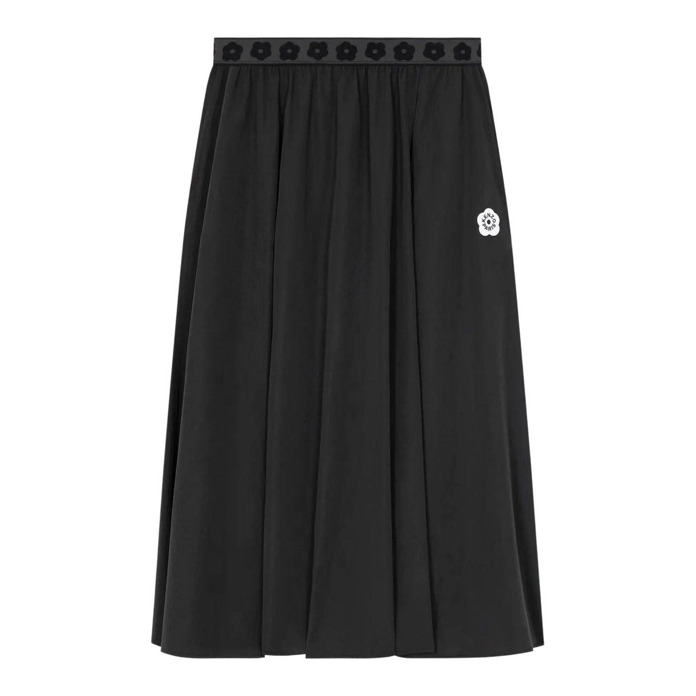 Kenzo Skirt Pleats Boke Flower Black