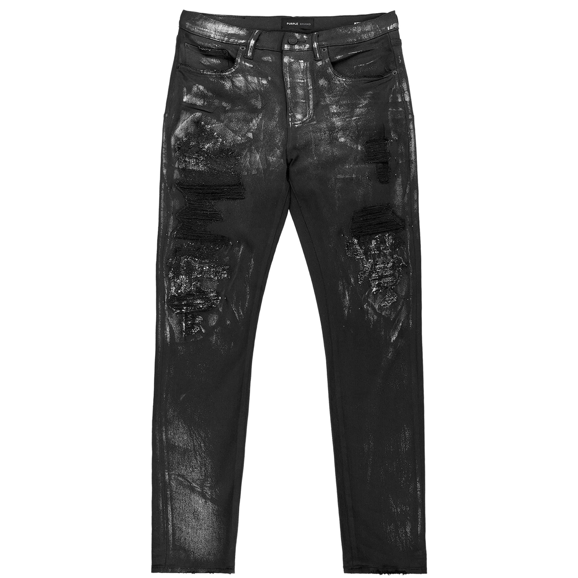 Purple Jeans Rip Design Black