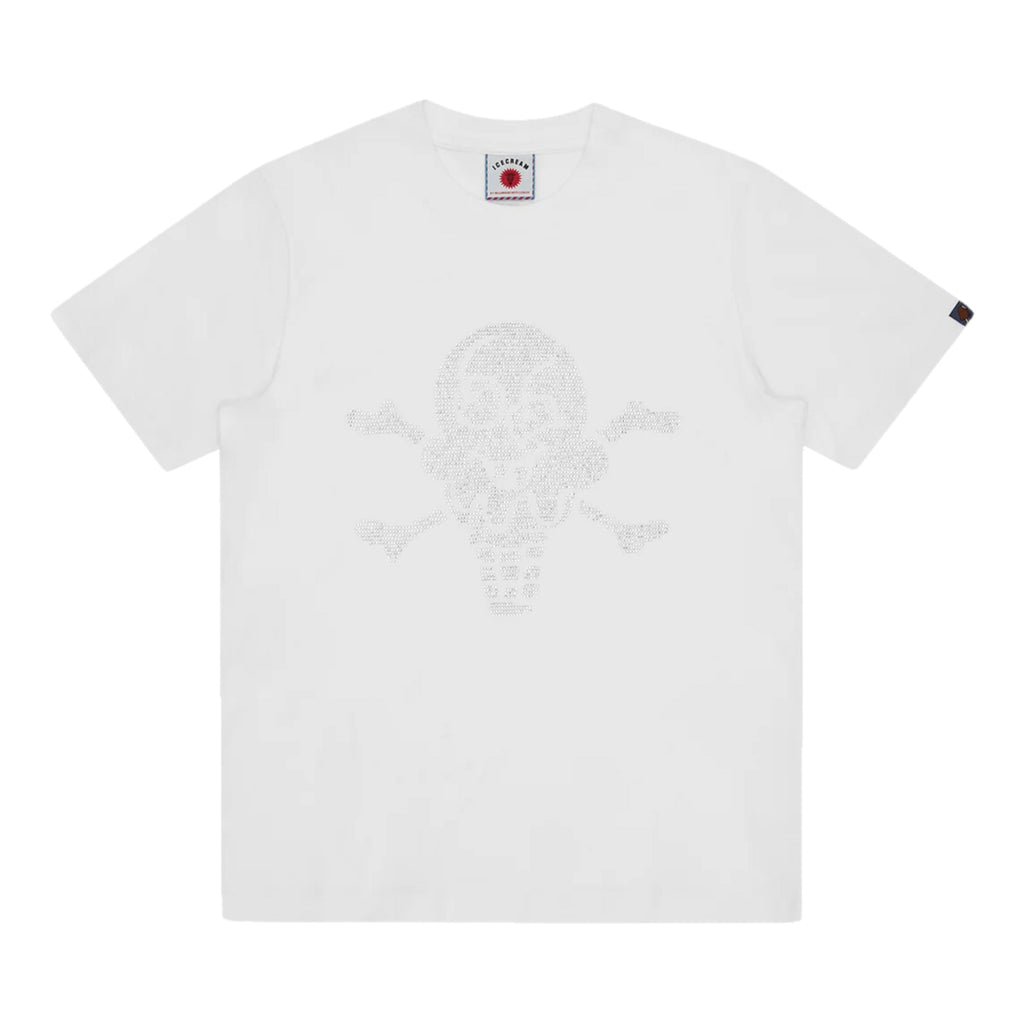 Ice-Cream T-Shirt Rhinestone Cones & Bones White