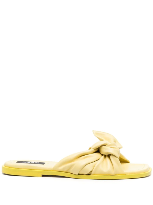 Msgm Slides Ladies Twisted Yellow