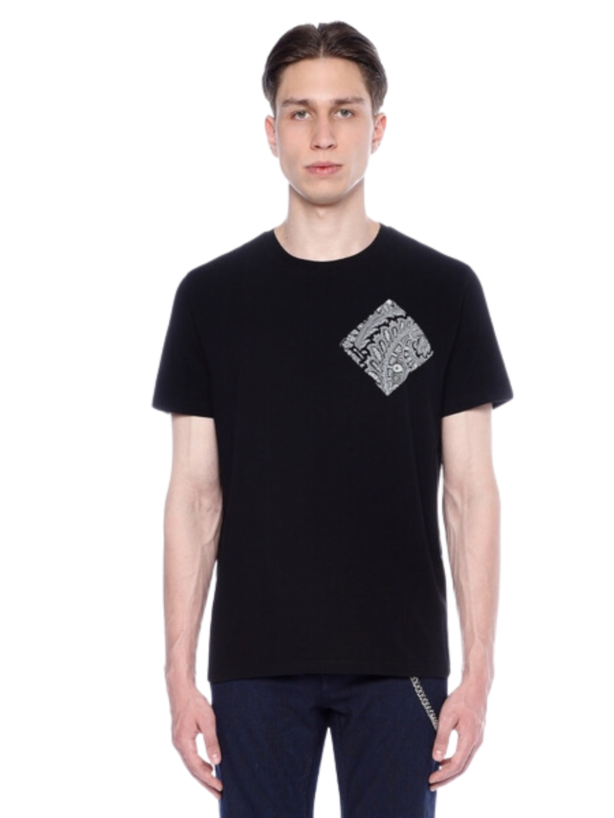 Etro T-Shirt Paisley Corner Print Black