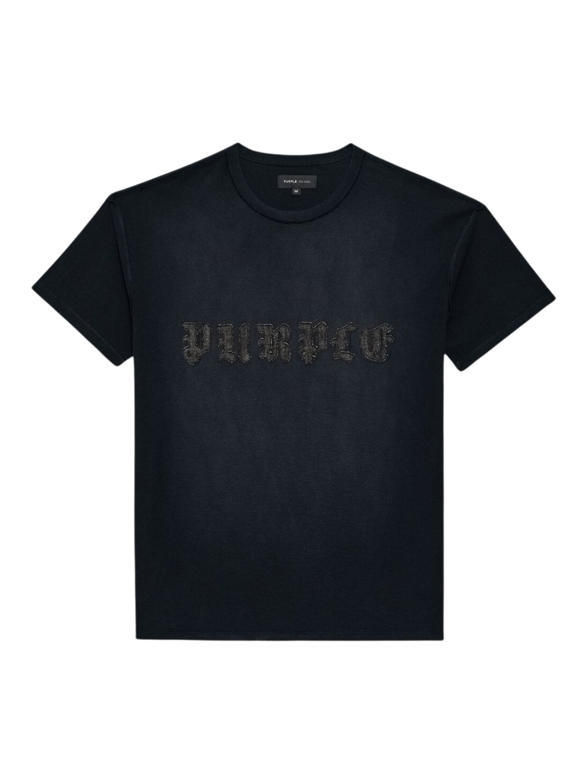 Purple T-Shirt Embroidered Logo Black