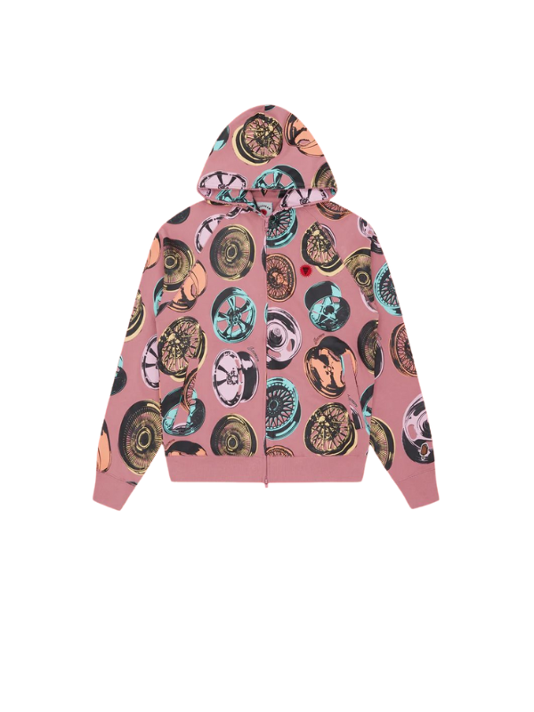 Ice-Cream Jacket Rims Zip-Through Hood Pink