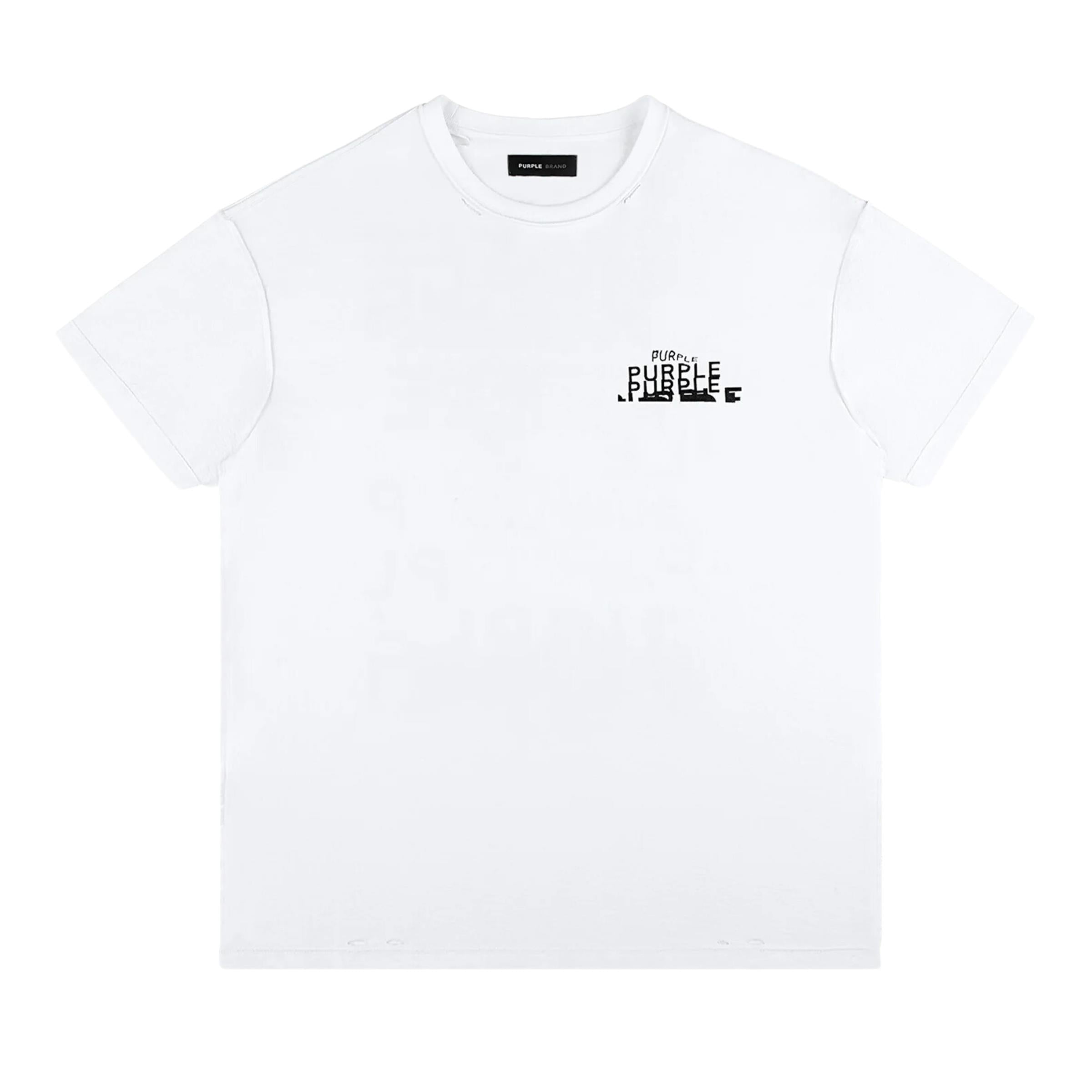 Purple T-Shirt Multi Logo White