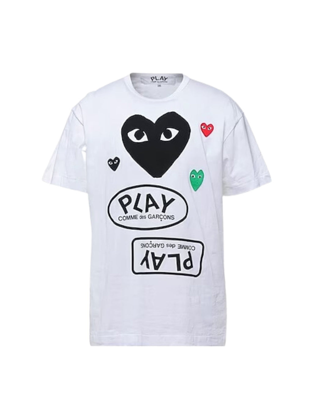 Comme Des Garcons T-Shirt Hearts Mirror Play White