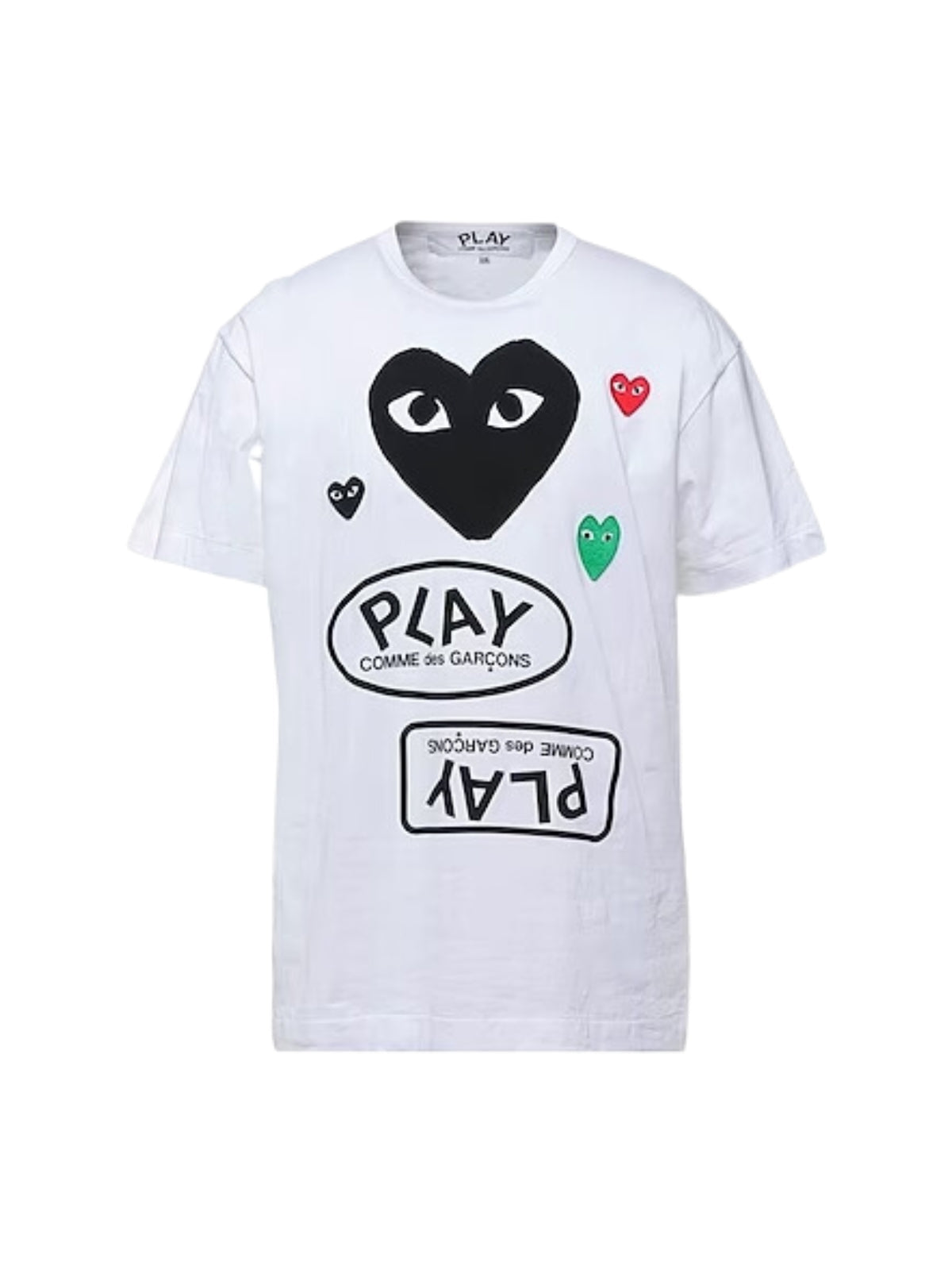 Comme Des Garcons T-Shirt Hearts Mirror Play White