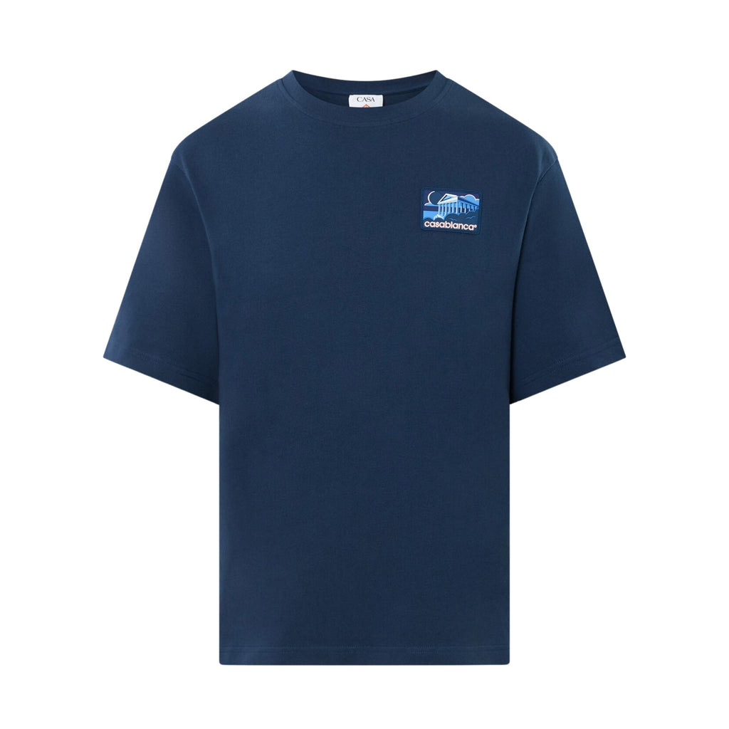 Casablanca T-Shirt Greek Temple Patch Navy