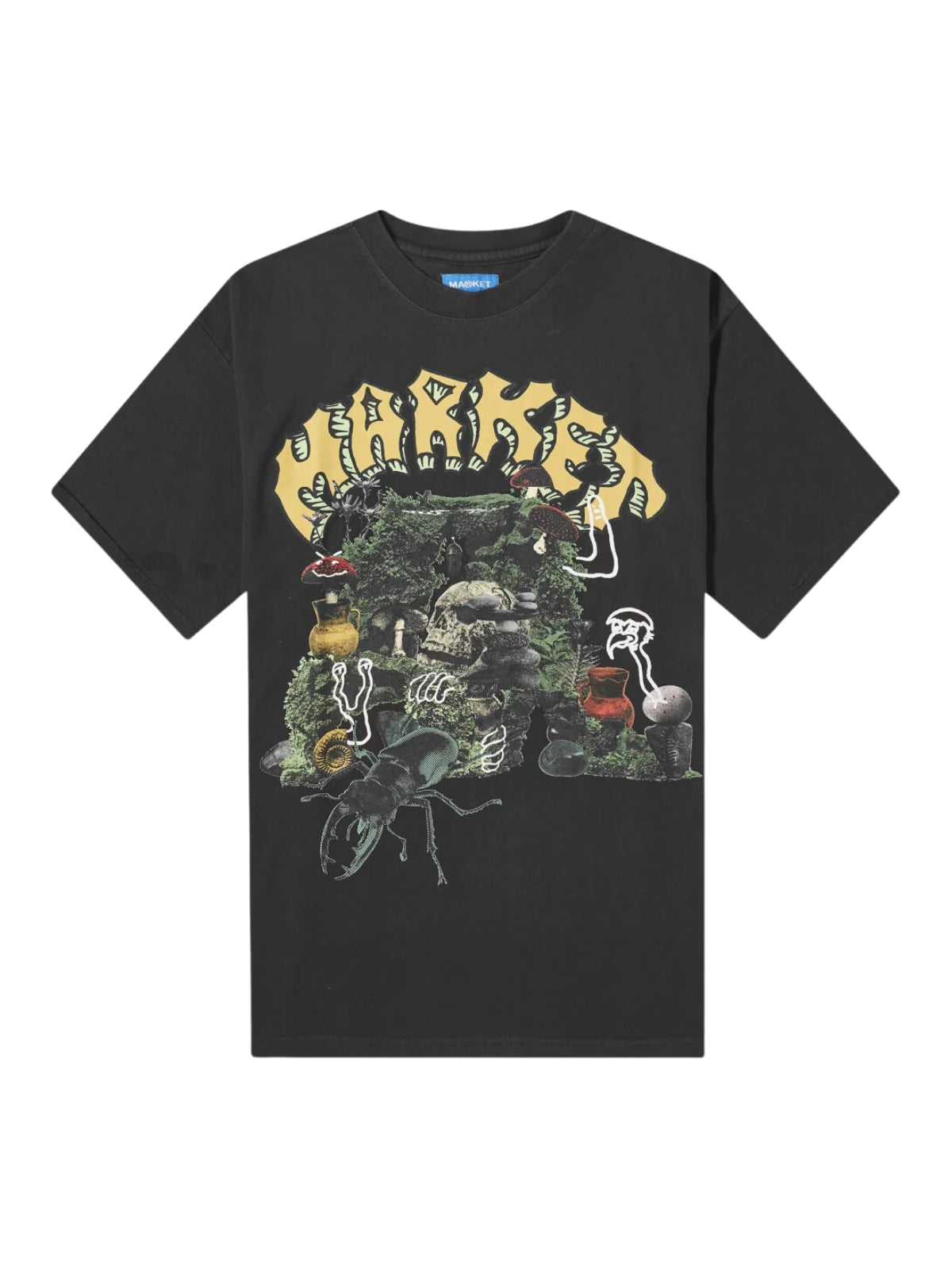 Market T-Shirt Grotto Logo Washed Black