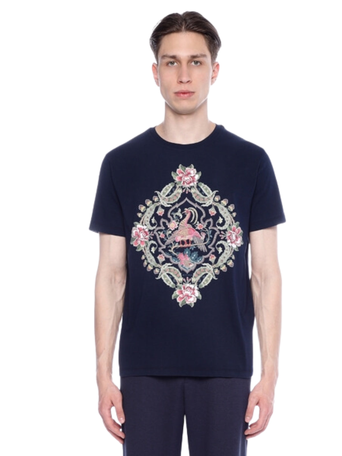 Etro T-Shirt Roma Graphic Print Navy