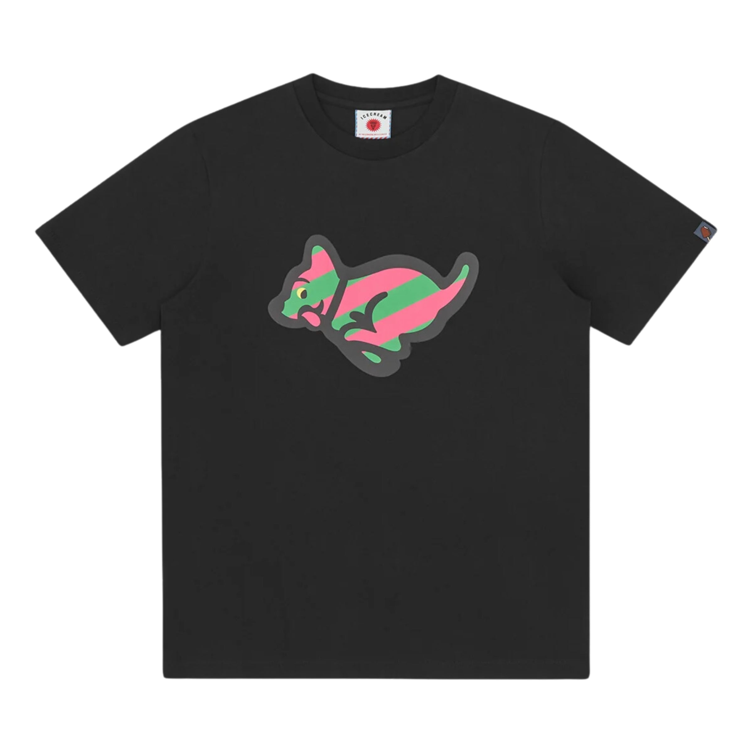 Ice-Cream T-Shirt Running Puppy Black