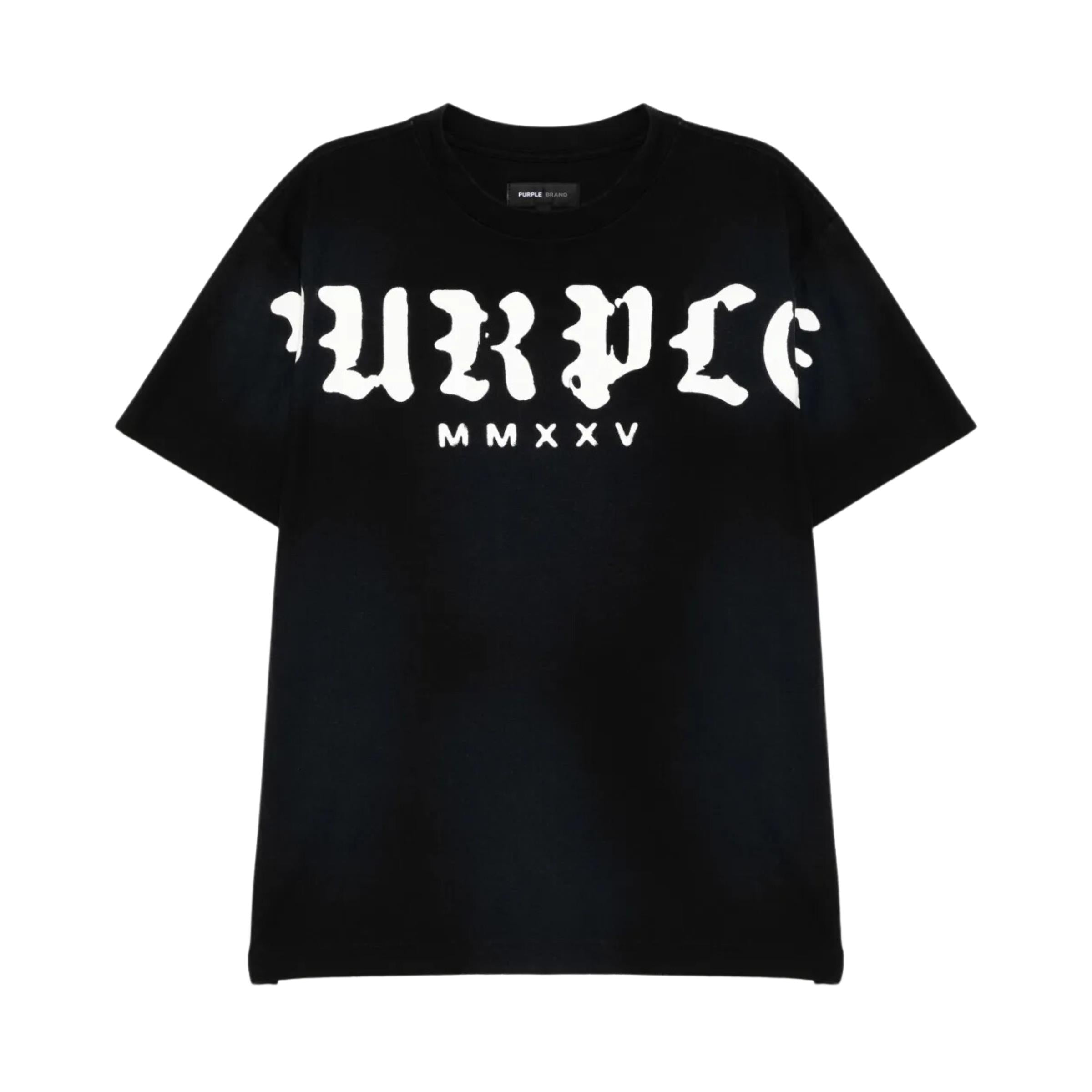 Purple T-Shirt Old English Logo Black