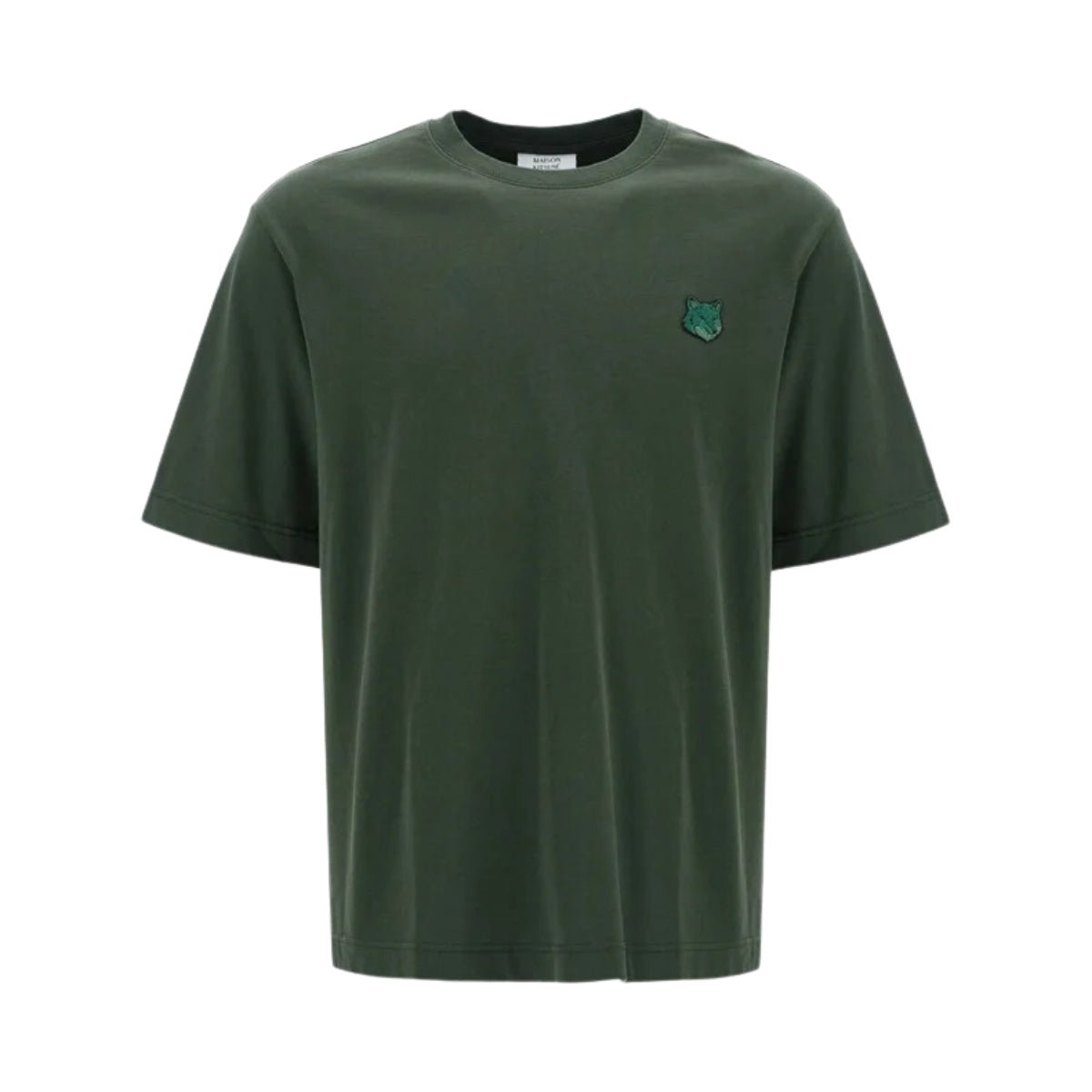 Maison Kitsune T-Shirt Bold Fox Head Patch Ranger Green