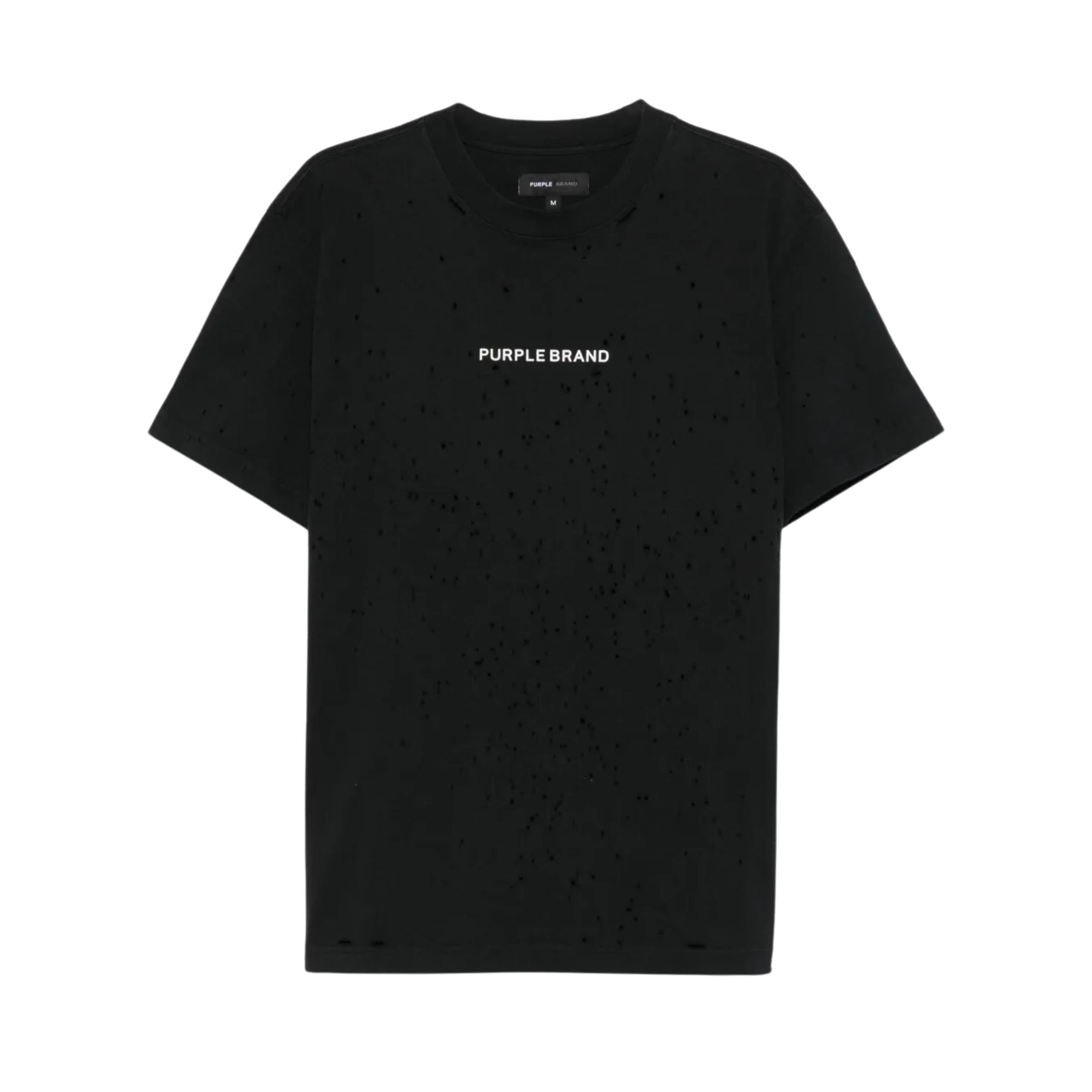 Purple T-Shirt Center Logo Black
